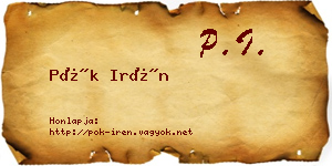 Pók Irén névjegykártya